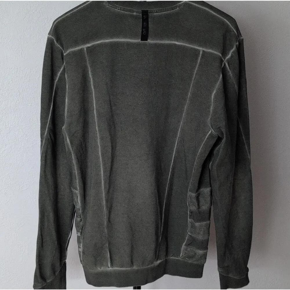 adidas dark olive Cotton Crewneck Pullover grunge Men's Long‎ Sleeve Size M